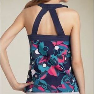 Marc Jacobs Dark Indigo Blue Shangri-La Floral summer top size 0